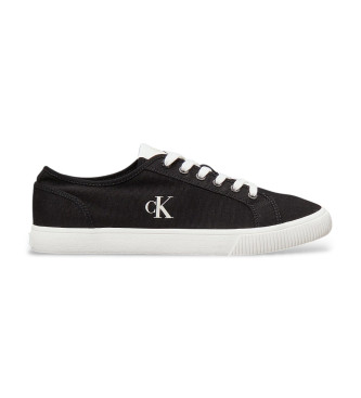Calvin Klein Jeansvoor mannen. YM0YM01209 Sportschoenen van canvas met laag profiel, zwart (46), Plat, Veters, Casual