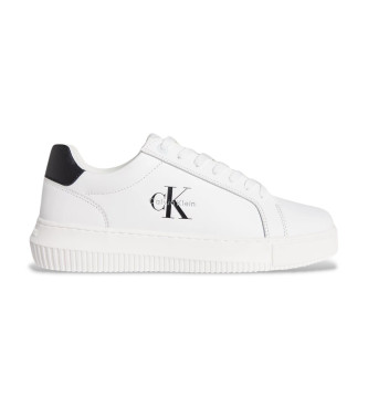 Calvin Klein Jeans para hombre. YM0YM01317 Zapatillas de Piel Chunky Mono blanco (46), Plano, Cordones, Casual