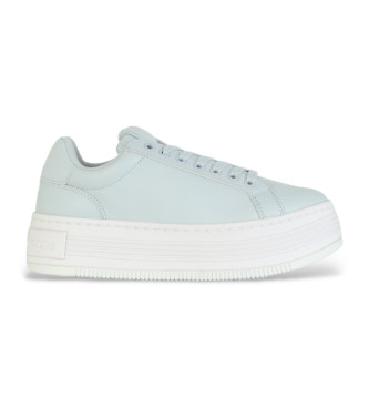 Calvin Klein Jeans para mujer. YW0YW01589 Zapatillas de piel Low Top blanco (38), 3 a 5cm, Cordones, Casual