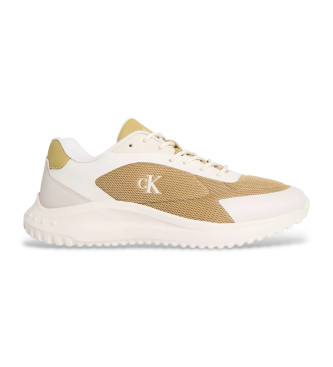 Calvin Klein Jeans para hombre. YM0YM01185 Zapatillas Eva Runner beige (44), Plano, Cordones, Casual, Sostenible