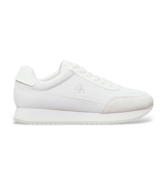 Calvin Klein Jeansvoor vrouwen. YW0YW01888 Retro Tunner-sneakers wit (38), Plat, 1 tot 3 cm, Veters, Casual, Duurzaam