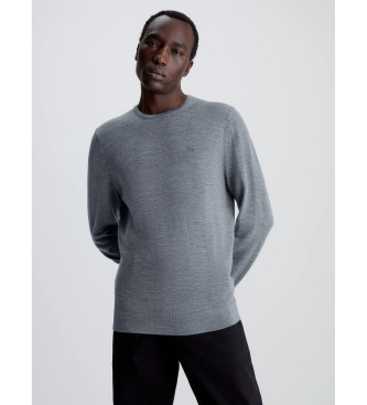 Calvin Klein para hombre. K10K109474 Jersey Lana Merino gris (XXL), Casual, Manga larga, Calvin Klein outlet 2024.