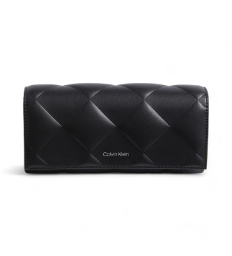 Calvin Klein para mujer. K60K612899 Cartera grande acolchada de plegado triple con RFID negro (OSFA), Casual, Poliéster Reciclado, Calvin Kl