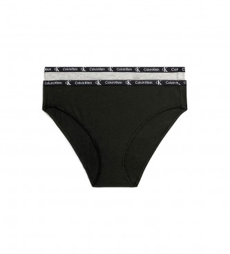 Calvin Klein para mujer. 000QD3991E Pack 2 Braguitas Clásicas Ck96 gris, negro (S), Homewear, Algodón, Calvin Klein outlet 2024.