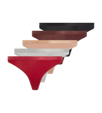 Calvin Klein para mujer. 000QD5248E Pack 5 Braguitas Bikini Lisas multicolor (L), Homewear, Algodón, Calvin Klein outlet 2024.