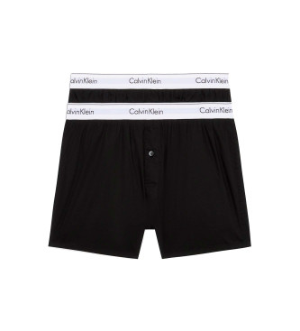 Calvin Klein para hombre. 000NB1396A Pack de 2 Bóxers Slim Modern Cotton negro (M), Casual, Algodón, Calvin Klein outlet 2024.