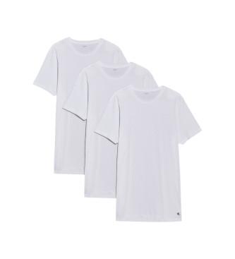 Calvin Klein para hombre. LV00NB4051 Pack de 3 camisetas de cuello redondo (XXL), Blanco, Homewear, Algodón, Manga corta