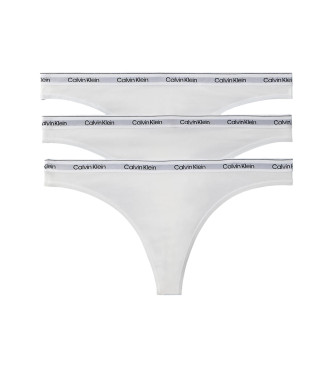Calvin Klein para mujer. 000QD5209E Pack de 3 tangas Modern Logo blanco (L), Homewear, Algodón, Calvin Klein outlet 2024.