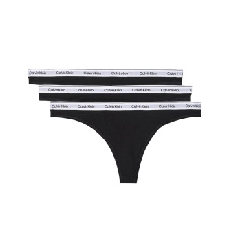 Calvin Klein para mujer. 000QD5209E Pack de 3 tangas Modern Logo negro (S), Homewear, Algodón, Calvin Klein outlet 2024.