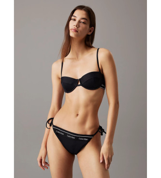 Parte de abajo de biki con lazada negro (XS), Beachwear, Nylon reciclado, Calvin Klein outlet 2024.