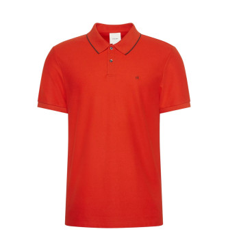 Calvin Klein para hombre. LV04LC239G Polo Refined Pique Tipped rojo (L), Casual, Algodón, Manga corta
