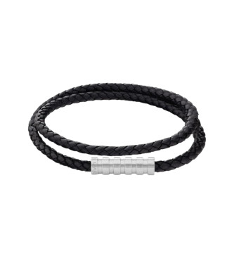 Calvin Klein para hombre. 35000093 Pulsera de cuero trenzada Wrapped & Braided negro (OSFA), Casual, Piel, Acero Inoxidable