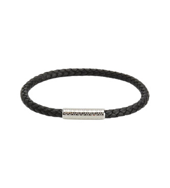 Calvin Klein para hombre. 35000101 Pulsera de cuero trenzada Wrapped & Braided negro (OSFA), Casual, Piel, Acero Inoxidable