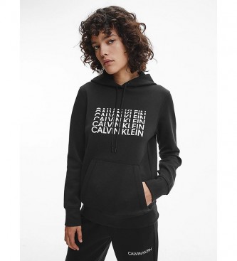 Calvin Klein para mulher. Camisola com logotipo relaxado, preta