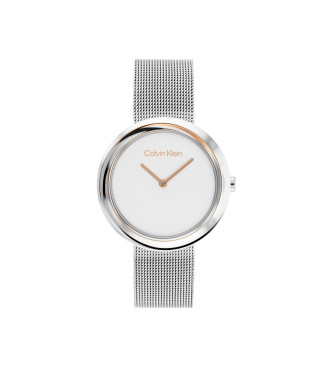 Calvin Klein para mujer. 25200011 Reloj Analógico Fashion blanco (OSFA), Casual, Brazalete, Acero Inoxidable