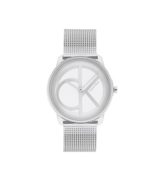 Calvin Klein unisex. 25200032 Reloj Analógico Fashion plateado (OSFA), Plata, Casual, Brazalete, Acero Inoxidable