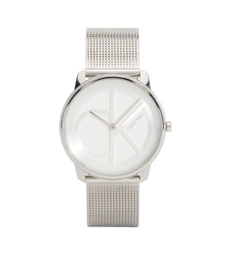 Calvin Klein para hombre. 25200032 Reloj Iconic Mesh blanco (OSFA), Casual, Brazalete, Acero Inoxidable