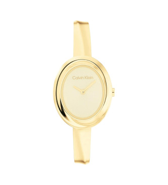 Calvin Klein para mujer. 25100056 Reloj Twisted Bezel dorado (OSFA), Casual, Brazalete, Acero Inoxidable