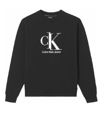 Calvin Klein para hombre. Sudadera Spliced CK Center Chest negro