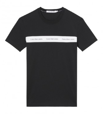 Calvin Klein para hombre. Camiseta Contrast Instit Stripe negro
