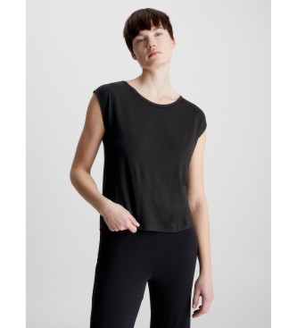 Calvin Klein para mujer. 000QS6794E Camiseta Lounge negro (L), Homewear, Modal, Manga corta, Calvin Klein outlet 2024.