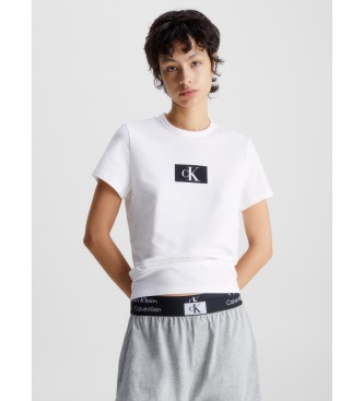 Calvin Klein para mujer. 000QS6945E Camiseta Crew Ck96 blanco (XS), Homewear, Manga corta, Algodón Orgánico, Sostenible, Calvin Klein outlet