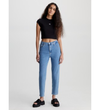 Calvin Klein Jeans para mujer. J20J221588 Jean Mom azul (28), Casual, Algodón, Sostenible, Calvin Klein Jeans outlet 2024.