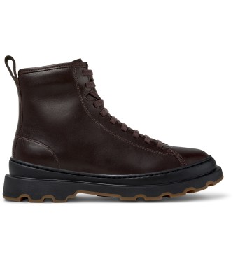 Camper para mujer. K400816-002 Botines Brutus de piel marrón (37), Plano, Cordones, Casual