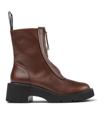 Camper para mujer. K400776-007 Botines de Piel Milah marrón (36), 5 a 8cm, Cremallera, Casual