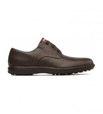 Camper para hombre. 18637-036 Zapatos de piel Atom Work marrón (41), Plano, Cordones, Casual, Clásico