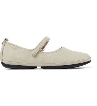 Camper para mujer. K201365-022 Manoletinas de piel Right Nina beige (37), Plano, Velcro, Casual