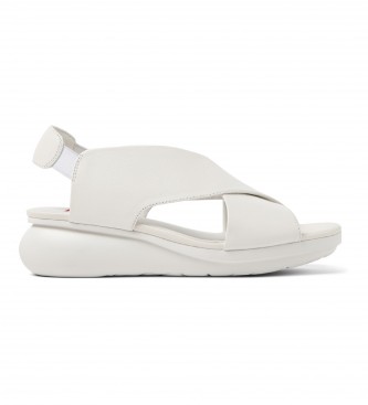 Camper para mujer. K200066-052 Sandalias de Piel Balloon blanco -Altura cuña 5,1cm- (37), 5 a 8cm, Ninguno, Casual