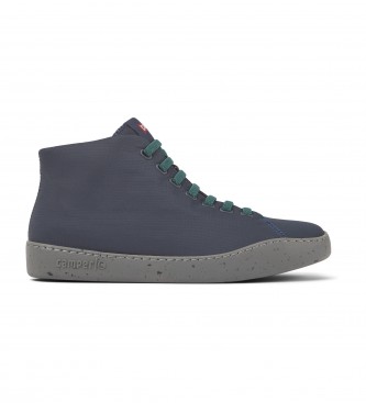 Campervoor mannen. K300270-008 Peu Touring marine enkellaarsjes (41), Plat, Veters, Casual, Duurzaam, Marineblauw, Gerecycled polyester