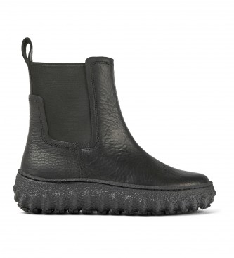 CAMPER para mulher. Botas de couro moÃ­das de tornozelo preto