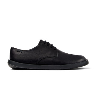 Camper para hombre. K100669-018 Zapatos blucher de piel Wagon negro (42), Plano, Cordones, Casual, Sostenible