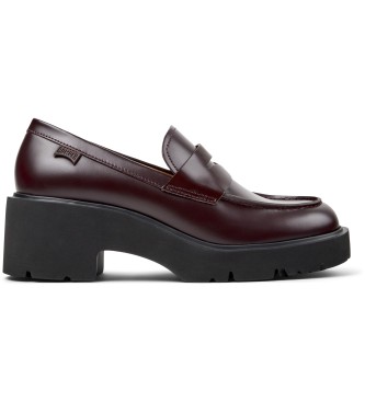 Camper para mujer. K201425-030 Mocasines de piel Milah granate (41), Plano, Ninguno, Casual, Burdeos