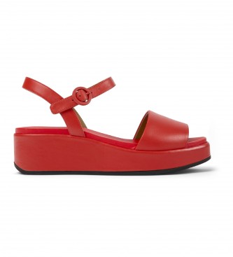 Camper para mujer. K200564-030 Sandalias de Piel Misia rojo -Altura plataforma 5,7cm- (37), 5 a 8cm, Hebilla, Casual
