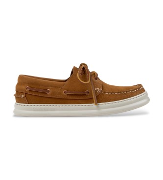 Camper para hombre. K101073-005 Mocasines de Piel Runner Four marrón claro (44), Plano, Cordones, Casual