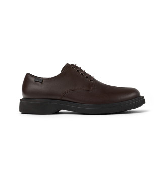 Camper para hombre. K100998-002 Zapatos de piel Norman marrón (43), Plano, Cordones, Casual