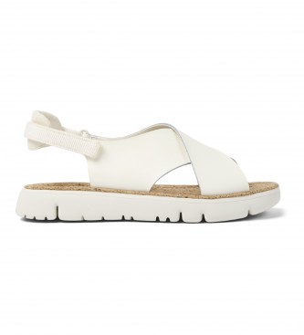 Camper para mujer. K200157-046 Sandalias de Piel Oruga Sandal blanco (39), Plano, Velcro, Casual