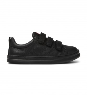 Camper unisex para niños. K800513-004 Zapatillas de Piel Runner Four marino (28), Negro, Plano, Velcro, Casual, moda infantil