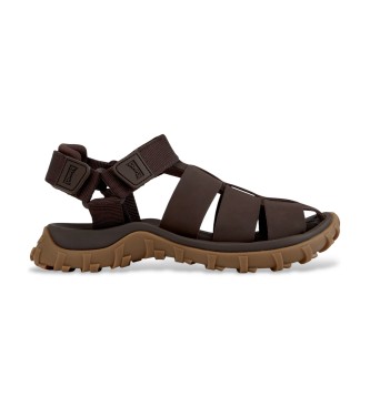 Camper para hombre. K101090-002 Sandalias de Piel Drift Trail Sandal marrón (39), Plano, Velcro, Casual