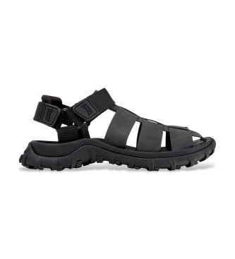 Camper para hombre. K101090-001 Sandalias de Piel Drift Trail Sandal negro (42), Plano, Velcro, Casual