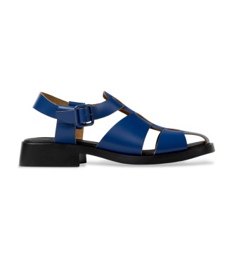 Campervoor vrouwen. K201489-011 Dana Leren Sandalen marine (36), Leer, 1 tot 3 cm, Gesp, Casual, Marineblauw