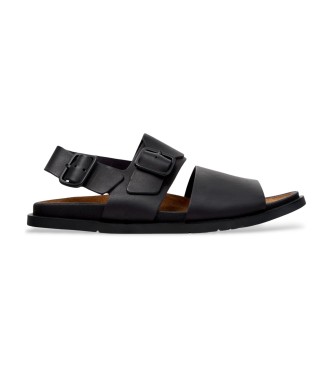 Camper para hombre. K101092-001 Sandalias de Piel Lluc Sandal negro (46), Plano, Hebilla, Casual