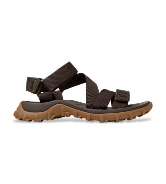Camper para hombre. K101039-007 Sandalias Drift Trail marrón (46), Plano, Velcro, Casual, Poliéster reciclado