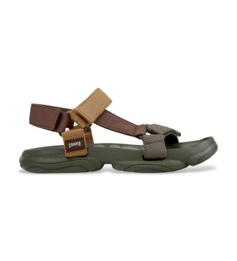 Camper para hombre. K101048-006 Sandalias Karst verde (46), Plano, Velcro, Casual, Poliéster reciclado