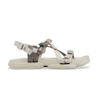 Camper para mujer. K201900-002 Sandalias Karst blanco roto (39), Plano, Hebilla, Casual, Poliéster reciclado