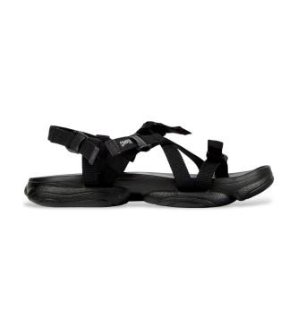 Camper para mujer. K201900-001 Sandalias Karst negro (36), Plano, Hebilla, Casual, Poliéster reciclado