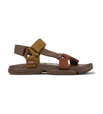 Camper para hombre. K101048-004 Sandalias Karst marrón (40), Plano, Velcro, Casual, Sostenible